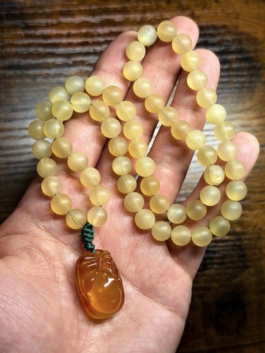 Natural horn bead necklace - bead,