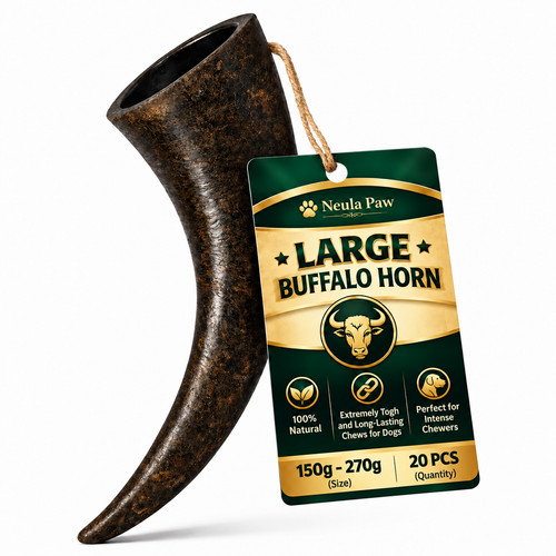 Large buffalo horn dog chew - large,