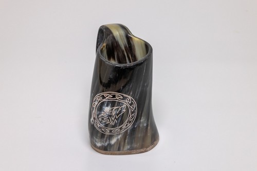 Natural horn tankard wolf - natural,