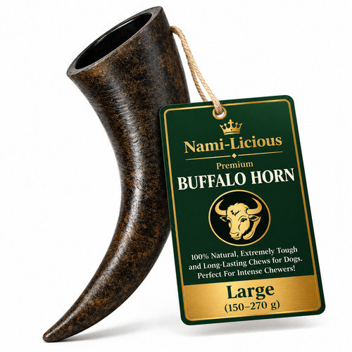 Large natural buffalo horn dog - large,
