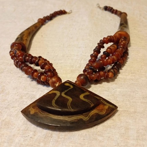 70s tribal statement necklace - tribal,