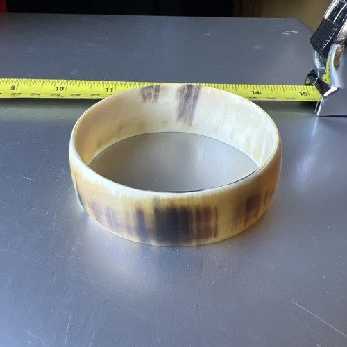 Vintage carved horn bangle - vintage,