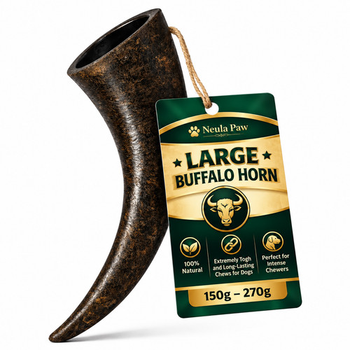 Large buffalo horn dog chew - horn,