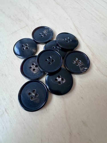 Natural horn button dark - 1x,